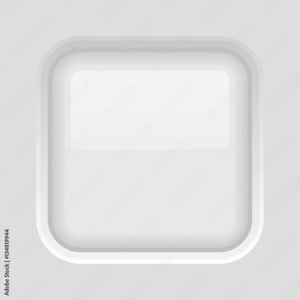 White square button. Shiny 3d icon White square button. Shiny 3d icon