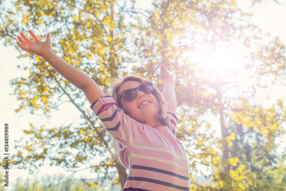 Child enjoying in the park. Child enjoying in the park.