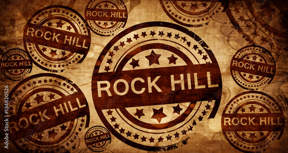 rock hill, vintage stamp on paper background