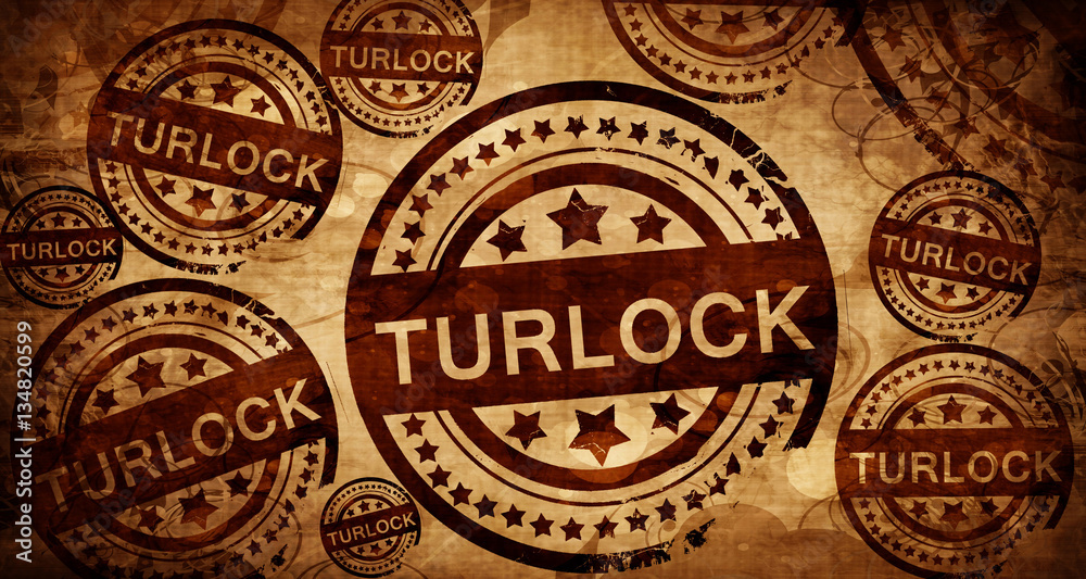 turlock, vintage stamp on paper background