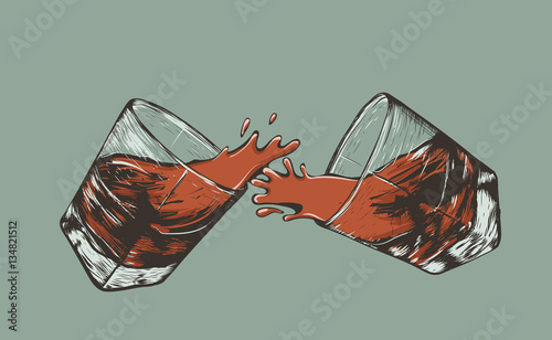 Alcohol drink  advertising vector illustration