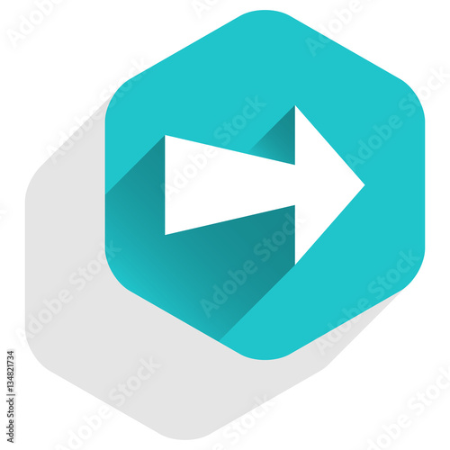 Free Download Arrow sign hexagon icon flat long shadow style - GFXLoad