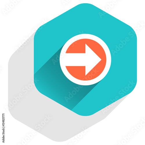 Free Download Flat arrow sign round icon hexagon button - GFXLoad