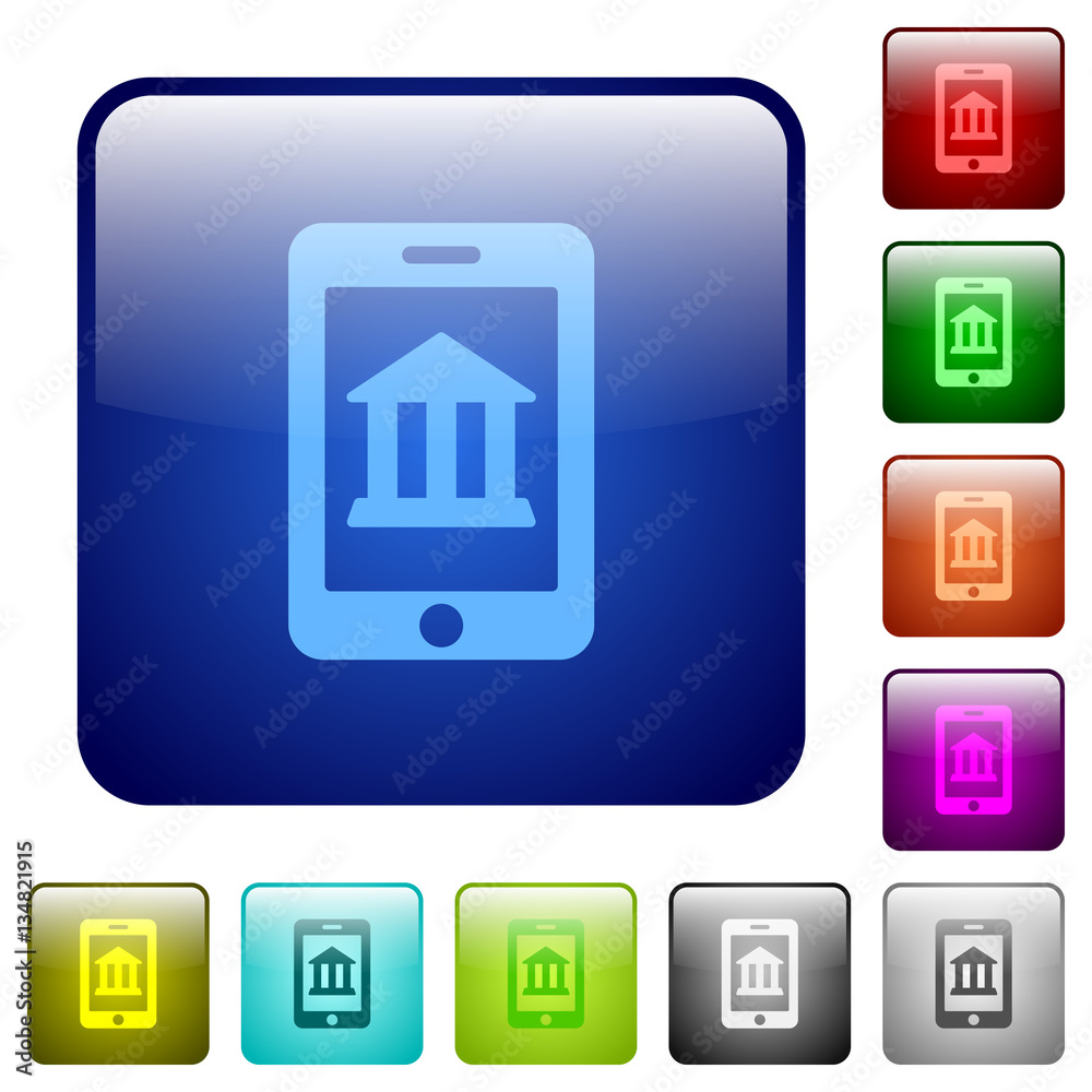Mobile banking color square buttons Mobile banking color square buttons