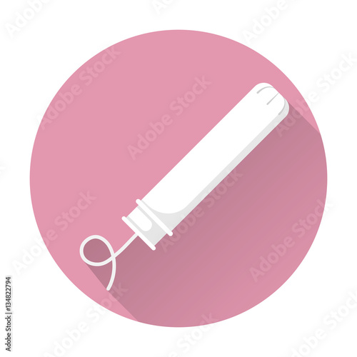 Vector icon feminine hygiene tampon applicator. Illustration of feminine hygiene products in a flat style.