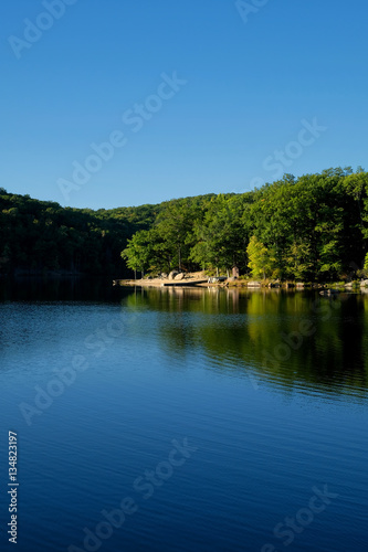 Lake Sebago at Harriman State Park, New York, USA.