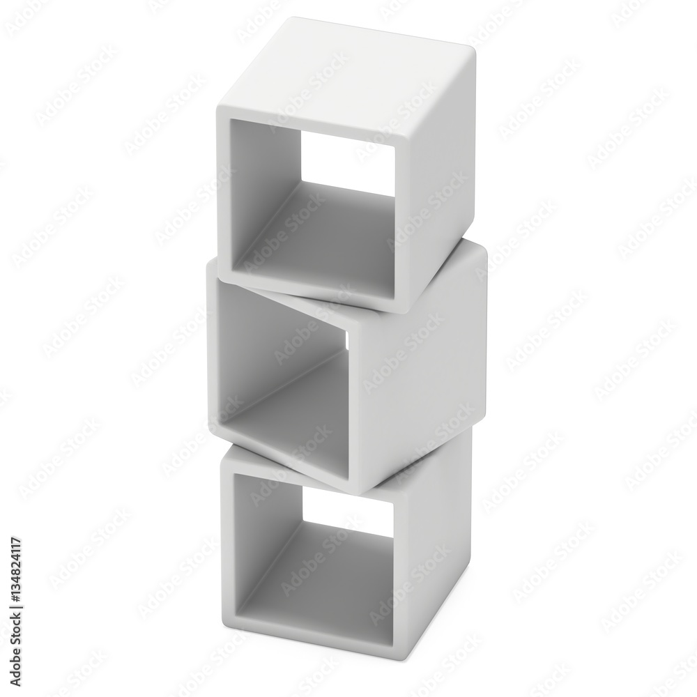 Product display boxes. 3D render isolated on white. Platform or Stand Illustration. Template for Object Presentation. Product display boxes. 3D render isolated on white. Platform or Stand Illustration. Template for Object Presentation.