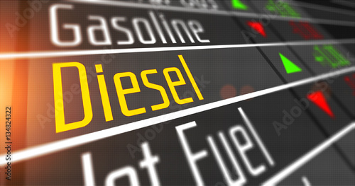 Prices for diesel and various commodities on the stock market. photo