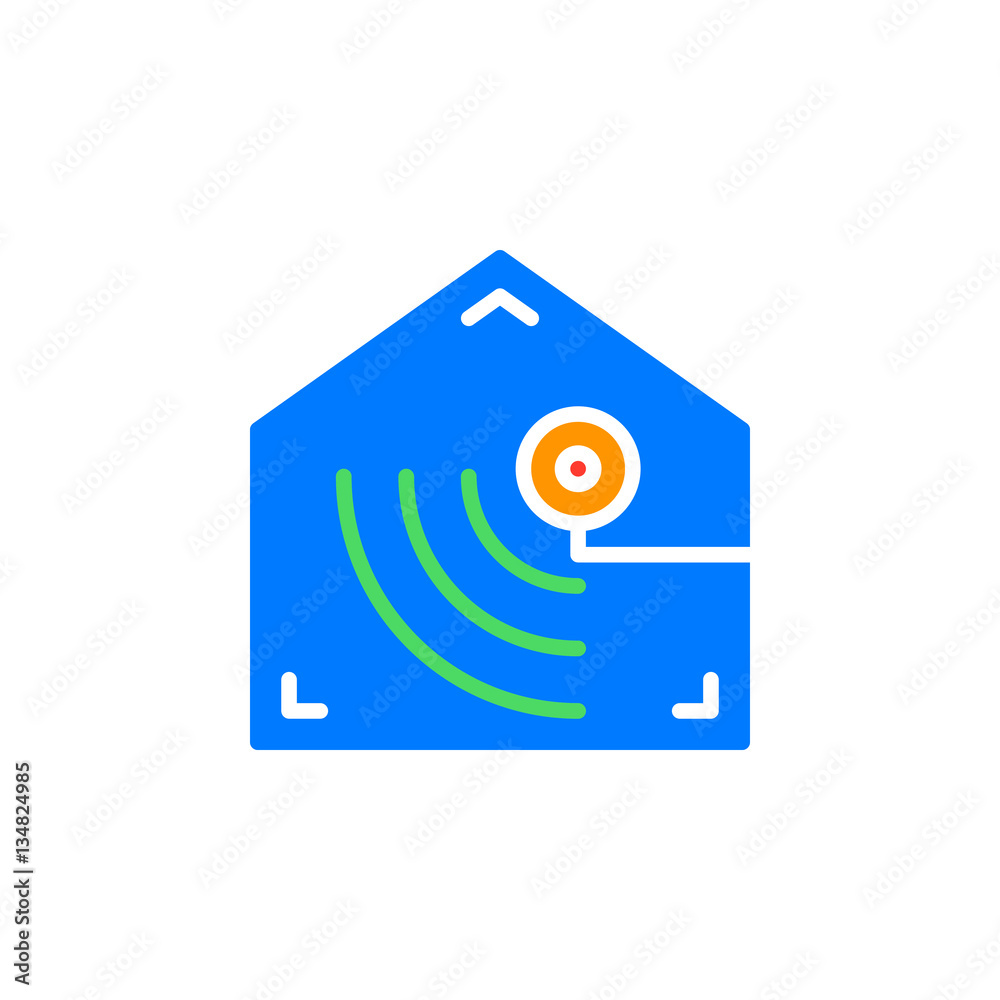 Motion detector icon vector, filled flat sign, solid colorful pictogram isolated on white. Indoor camera symbol, logo illustration Motion detector icon vector, filled flat sign, solid colorful pictogram isolated on white. Indoor camera symbol, logo illustration