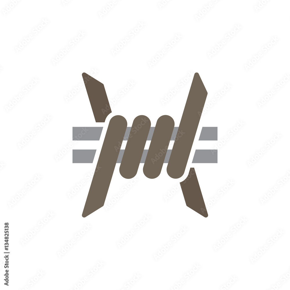 Barbed Wire icon vector, filled flat sign, solid pictogram isolated on white. Symbol, logo illustration Barbed Wire icon vector, filled flat sign, solid pictogram isolated on white. Symbol, logo illustration