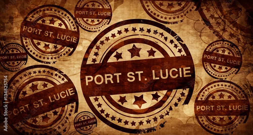 port st. lucie, vintage stamp on paper background