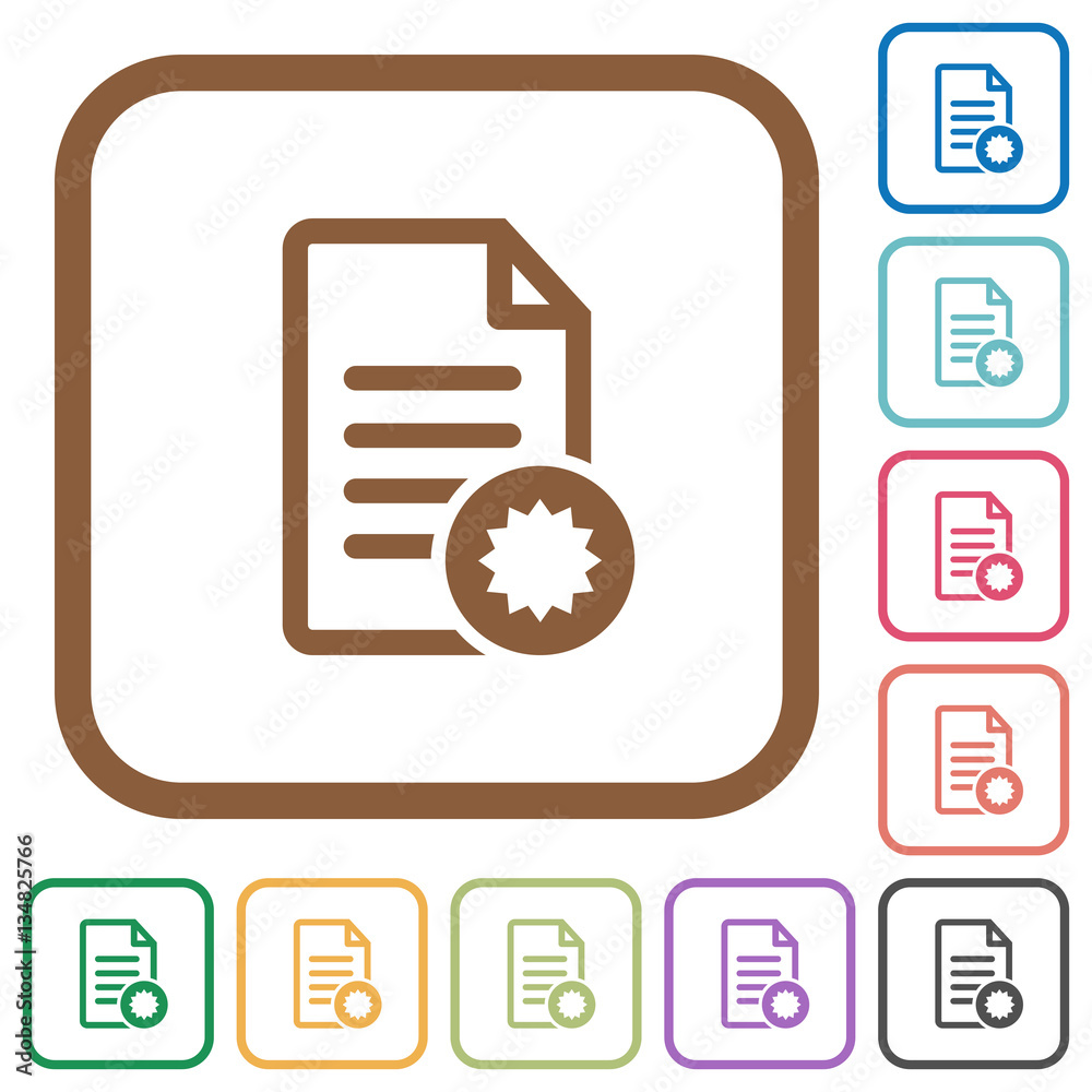 Document certificate simple icons Document certificate simple icons