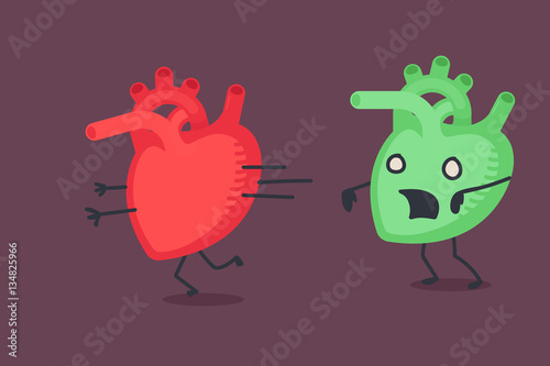 Heart character vector illustration