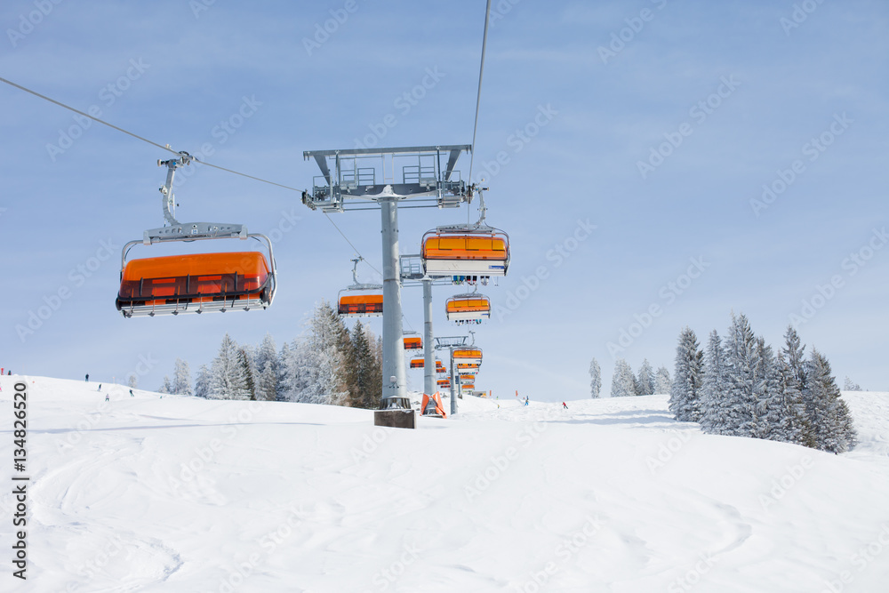 Winter snowy landscape of a ski areal in Austria Winter snowy landscape of a ski areal in Austria