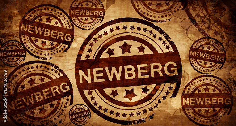 newberg, vintage stamp on paper background