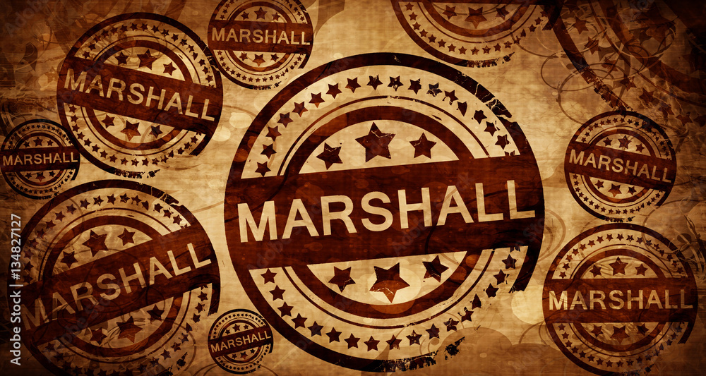 marshall, vintage stamp on paper background