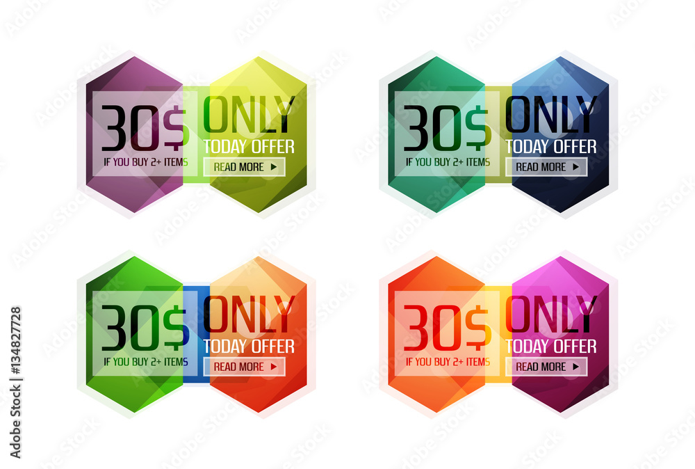 Fototapeta premium Vector abstract geometric sale labels