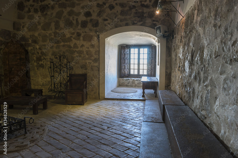 Interior of the medieval castle of the city of Consuegra in Tole