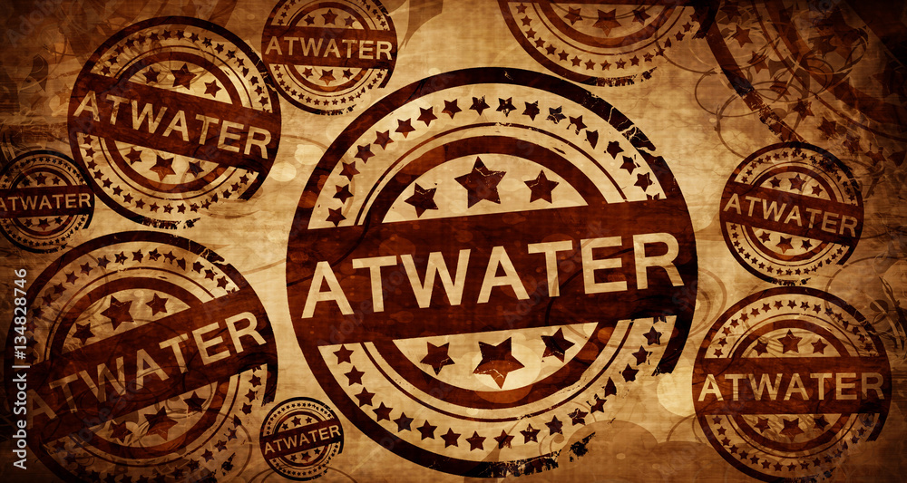 atwater, vintage stamp on paper background