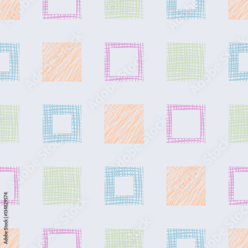 Wallpaper Mural Seamless vector geometrical pattern, endless background with hand drawn textured geometric figures. Graphic illustration Template for wrapping, web backgrounds, wallpaper Torontodigital.ca