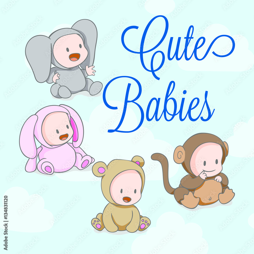 Fototapeta premium Cute baby Vector illustration