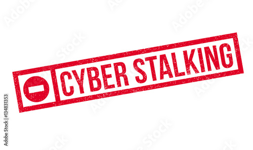 Cyber Stalking rubber stamp. Grunge design with dust scratches. Effects can be easily removed for a clean, crisp look. Color is easily changed.