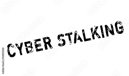 Cyber Stalking rubber stamp. Grunge design with dust scratches. Effects can be easily removed for a clean, crisp look. Color is easily changed.