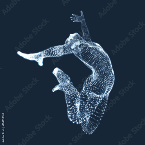 Gymnast. Man. 3D Human Body Model.