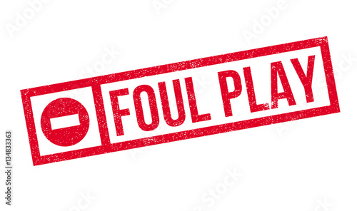 Foul Play rubber stamp. Grunge design with dust scratches. Effects can be easily removed for a clean, crisp look. Color is easily changed.
