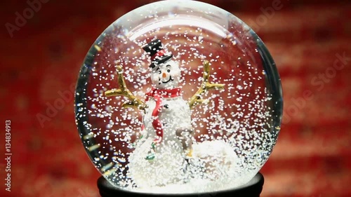 Winter Snow Globe With Snowman 