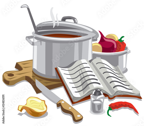 illustration cooking soup