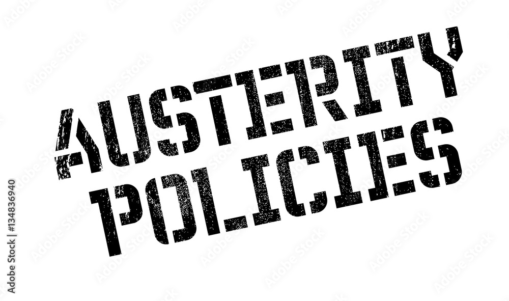 Austerity Policies rubber stamp. Grunge design with dust scratches. Effects can be easily removed for a clean, crisp look. Color is easily changed. Austerity Policies rubber stamp. Grunge design with dust scratches. Effects can be easily removed for a clean, crisp look. Color is easily changed.