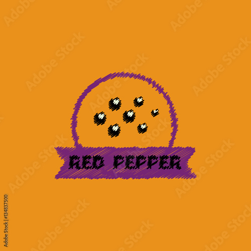 flat vector icon design collection Kitchenware seasoning red pepper