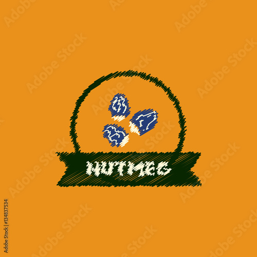 flat vector icon design collection Kitchenware seasoning nutmeg
