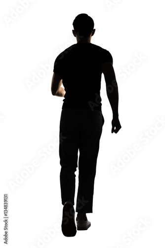 silhouette of man walk