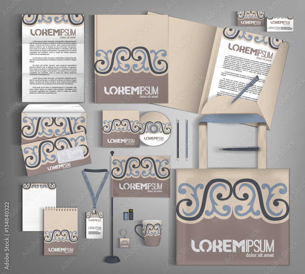 Naklejka premium Corporate Identity set. Beautiful abstract business set statione