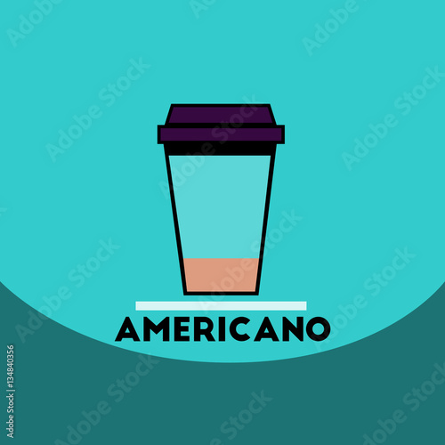 flat vector icon design collection americano to go