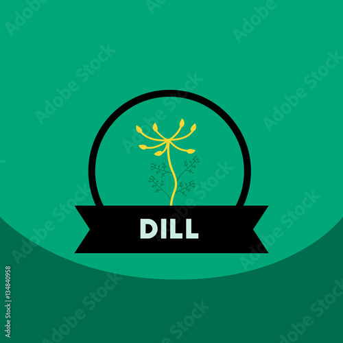 flat vector icon design collection Kitchenware seasoning dill