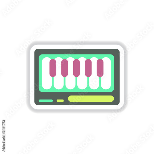color label design collection of musical instrument piano
