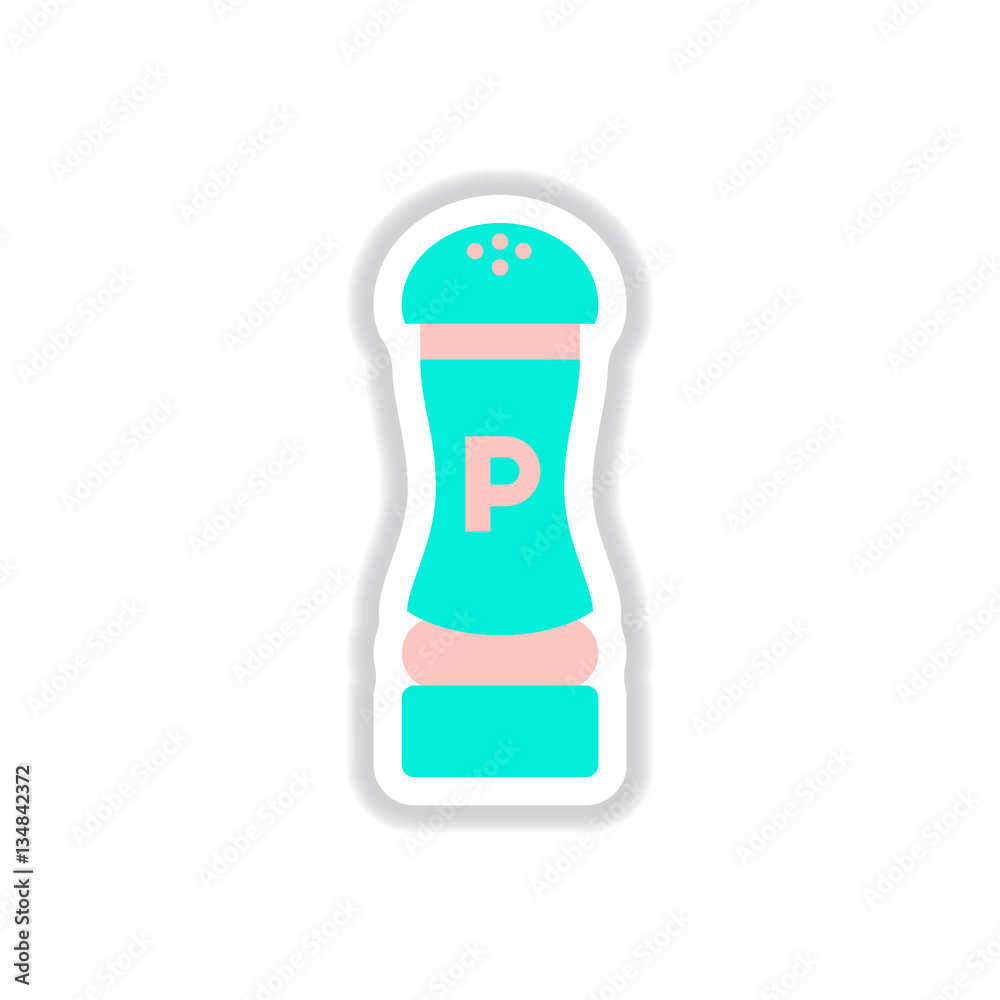 Label icon on design sticker collection pepper shaker Label icon on design sticker collection pepper shaker