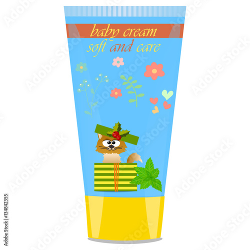 Baby cream tube with kids design