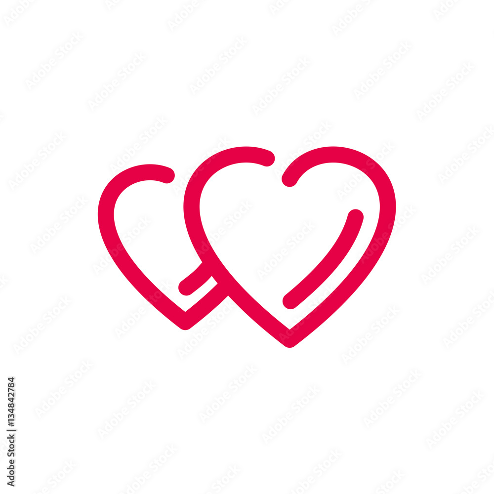 Heart icon for Valentine's day, stylish graphic logo, for the holiday of all lovers, vector elements for wedding, gifts, invitations, decorations