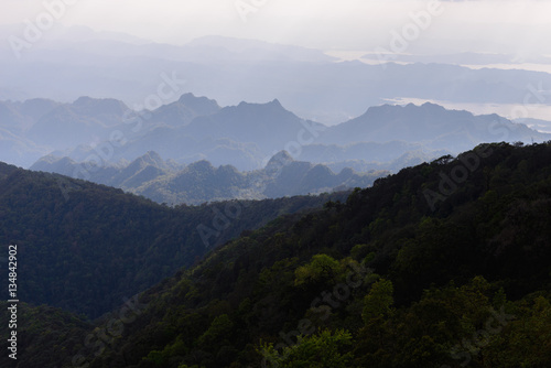 Beautiful mountain range with litle foggy. © Eakkaluk
