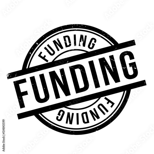 Funding rubber stamp. Grunge design with dust scratches. Effects can be easily removed for a clean, crisp look. Color is easily changed.