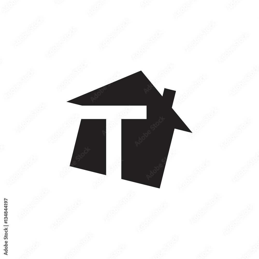 initial letter logo house alphabet black color initial letter logo house alphabet black color