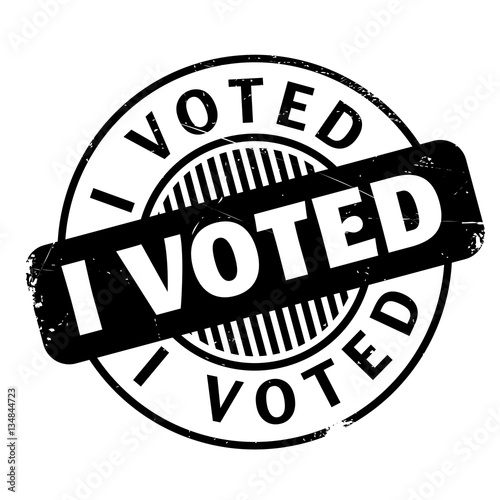 I Voted rubber stamp. Grunge design with dust scratches. Effects can be easily removed for a clean, crisp look. Color is easily changed.