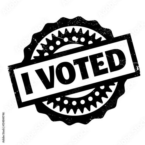 I Voted rubber stamp. Grunge design with dust scratches. Effects can be easily removed for a clean, crisp look. Color is easily changed.