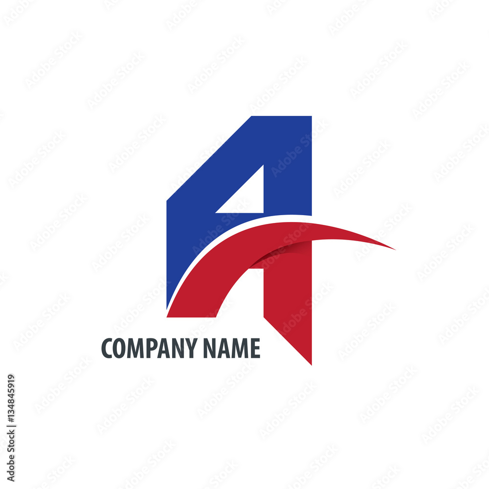 Initial Letter A Isolated Swoosh Logo Initial Letter A Isolated Swoosh Logo