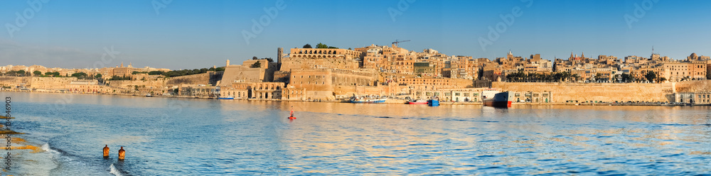 Malta, view on Valletta with its traditional architecture
