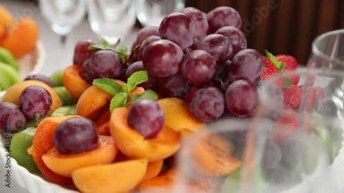 Wedding stemware and fruite